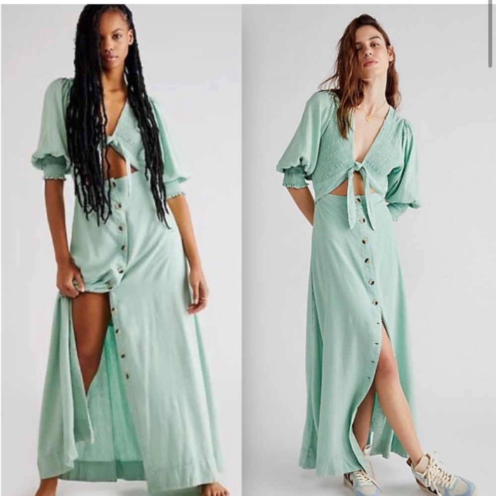 Free People String of Heart Maxi Dress in Mint color!